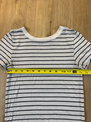 Black and White Striped Short Sleeve Top thumbnail 3