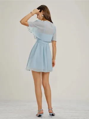 Rihoas 2-piece Blue Sweetheart Neck Chiffon Mini Dress thumbnail 6