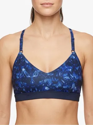 Alo Yoga Blue Abstract Print‎ Strappy Sports Bra Women’s XS Crisscross thumbnail 1
