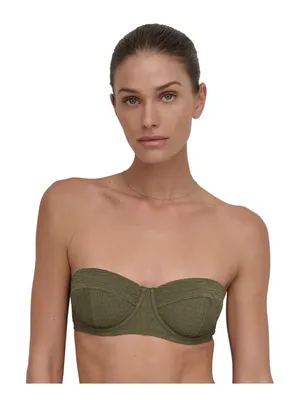 NWT DKNY Womens Textured Molded Balconette Bikini Swim Top DIMTS470 Moss Green M thumbnail 1