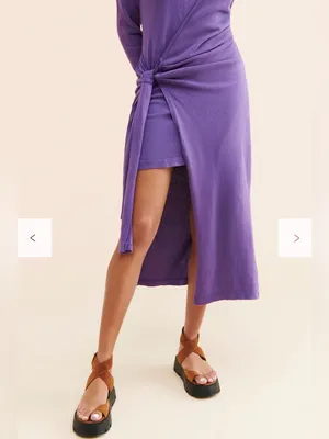 Free People Molly Purple Side Tie Boho Dress Size Medium thumbnail 3