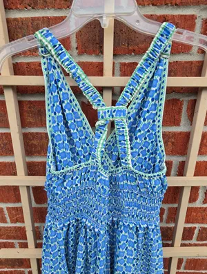 Max Studio — Blue Floral Tiered Maxi Dress - Sleeveless V-Neck M thumbnail 10