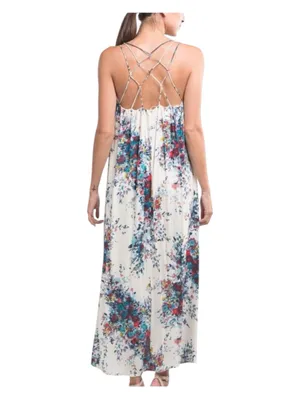 LoveStitch Knotted High Low Maxi Dress size large thumbnail 2