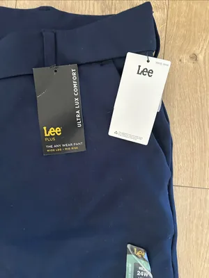 LEE WOMEN'S ULTRA LUX COMFORT ANY WEAR WIDE LEG PANT Emperor Navy, Size 24W, NEW thumbnail 9