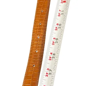 Talbots Made in Italy Brown Croc Embossed Genuine Leather Belt Women’s M Y2K VTG thumbnail 11
