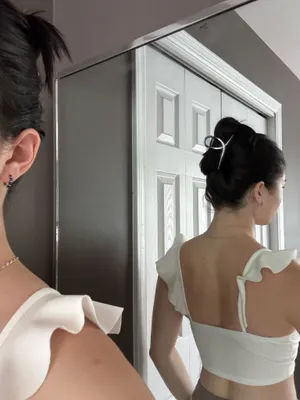 SHEIN USA XS white crop top thumbnail 2