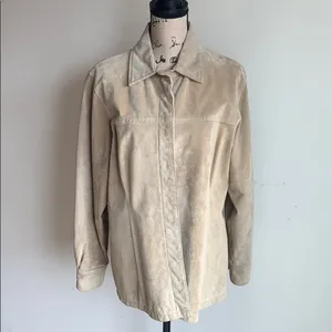 Vintage Live A Little Leather Button Down Jacket Top Size Large thumbnail 4