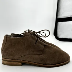 Eileen Fisher Baret-Ss Ankle Bootie Suede Leather High Top Lace Up Brown Tan 7.5 thumbnail 3
