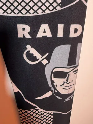 Source Unknown Raiders Limited Edition Graphic Leggings in Black and Gray Small thumbnail 5
