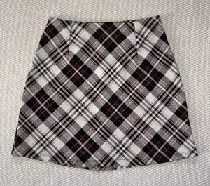 Originality Red Black White Plaid Tartan A Line Mini Skirt Sz Sm School Girl thumbnail 1