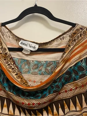 Ronni Nicole Vintage USA Womens Tank Top XL 46” Aztec Southwest Tribal Cowl Neck thumbnail 4