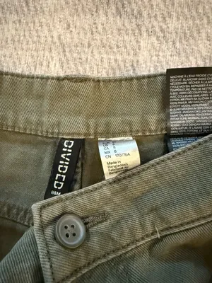 H&M Divided Olive Green Wide Leg Cargo Pants Utility Y2K Size 8 thumbnail 3