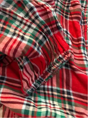 Women's Crown & Ivy Red Green Plaid Long Sleeve Dress L thumbnail 6