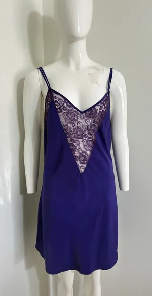 Victorias Secret Y2K Purple Fairy Lace Slip Dress Women’s Size M Gold Tag VTG thumbnail 1