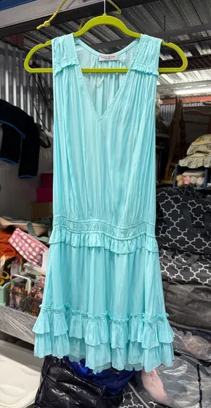 Ramy Brook Sleeveless Aqua Mini Dress with Ruffle Tier thumbnail 1