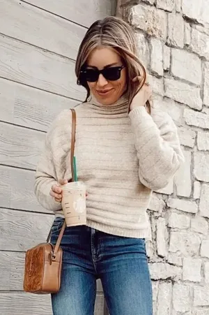 ✨ Women's Mock Turtleneck Cozy Rib Pullover Sweater - Prologue™✨ thumbnail 1