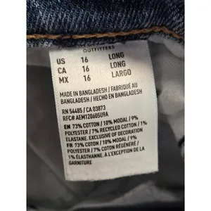 American Eagle TOMGIRL Button Fly Denim Jeans Stretch 14 Long Tall thumbnail 5