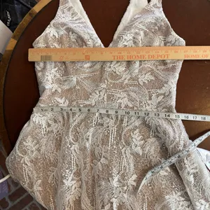 Dress The Population Elisa Vine Embroidered Lace Fit & Flare‎ Dress White Large thumbnail 8