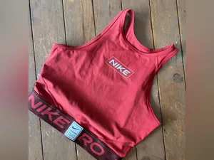 Nike Pro Dri-FIT Graphic Crop Tank with branded elastic waistband thumbnail 2