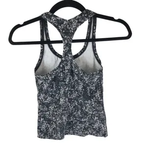 Lululemon Womens Cool Racerback Tank Top Floral Black Gray Size 2? thumbnail 2