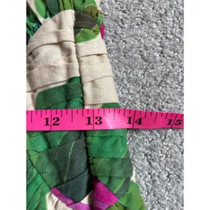 FARM Rio Sand Anthurium Leaves Puff Sleeve Mini Dress XS Summer Boho Ljnen thumbnail 10