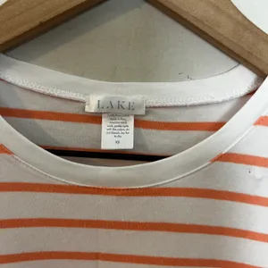 Lake Pajama Pima Cotton Nightgown Green Orange Stripe Sleepshirt Sleepwear thumbnail 5