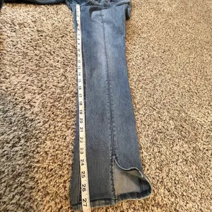 J McLaughlin Womens Size 2 Blue‎ Denim Flare Leg Jeans Split Hem thumbnail 6