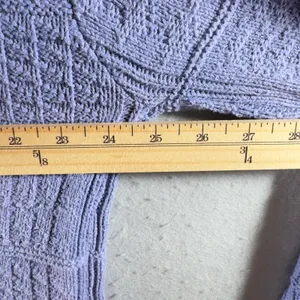1359 | Vintage Cottagecore Textured Cotton Knit Sweater‎ Lavender USA Women M thumbnail 3