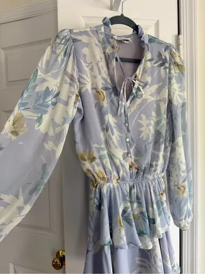 Yumi Kim Love Always Blue Floral Ruffle Mini Dress XS Revolve thumbnail 5