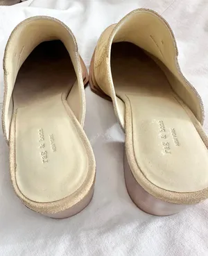 Rag and Bone Weiss heel Slipon mule in dune suede color thumbnail 3