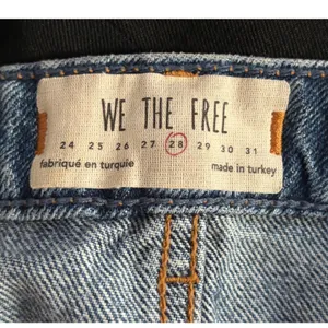 We The Free People Denim Mini Skirt Button Fly Distressed Raw Hem Blue‎ Size 28 thumbnail 3
