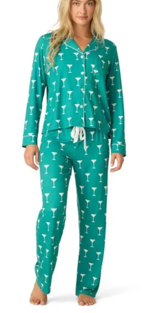 P.J. Salvage Women's Cloud Jersey 2-Piece Pj Set, Emerald, X-Large, Green. NWT thumbnail 1