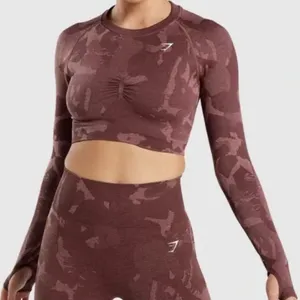 Gymshark Adapt Camo Seamless Long Sleeve Crop Top Size Medium thumbnail 1