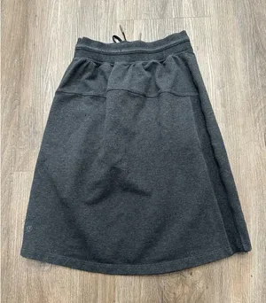 Lululemon Start‎ Anew Skirt Heathered Grey Cotton Elastane Ribbed Sides Size 2 thumbnail 1