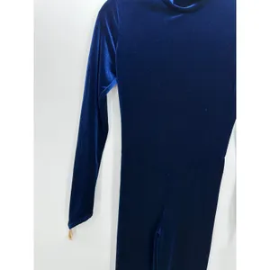 Dance Sophisticates Millie Royal Blue Velvet Mock Neck Long Sleeve Unitard Sz S thumbnail 4