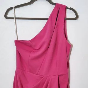 Lulus Pink One Shoulder Cocktail Dress NWT Size Medium Pink Wedding Guest Dress thumbnail 2