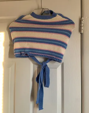 Striped Halter Crop Top thumbnail 5