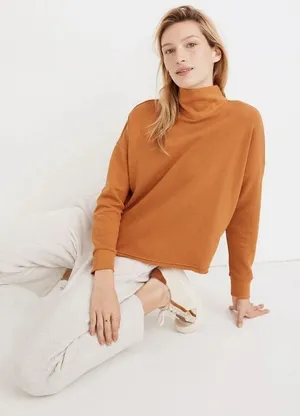 Madewell Hemp-Cotton Mockneck‎ Sweatshirt Size Small thumbnail 1