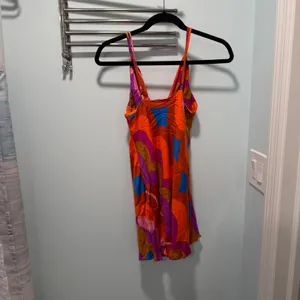 Olivaceous Mini Dress Multicolor Large Retro Geometric Festival Summer‎ Party thumbnail 4