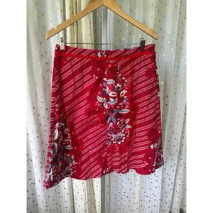 Live A Little Women's Red Floral Paisley Bandana Ribbon Trim A Line Skirt 10 thumbnail 3