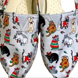 Toms Christmas Cats Festive Holiday‎ 6 Shoes thumbnail 2