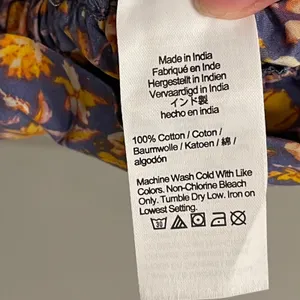 J.Crew Smocked Floral‎ Crop Top Purple Orange Cotton Womens XL Boho Peasant thumbnail 6