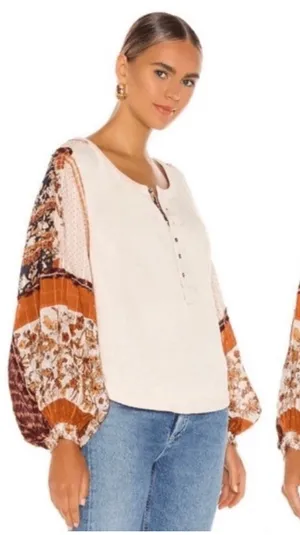 Free People Light Magic Henley Top Size M thumbnail 1