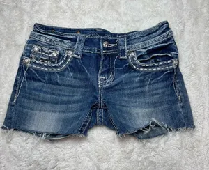 Miss Me Dark Blue Denim Embellished Cutoff Shorts thumbnail 1