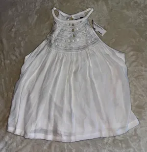 Wishlist Boho Crochet White Flowy Whimsical Tank Top Size Medium NWT thumbnail 1