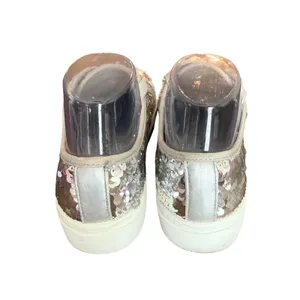 Dirty Laundry Silver Sequin Sneakers Women's 7.5‎ Sparkle Lace-Up thumbnail 6