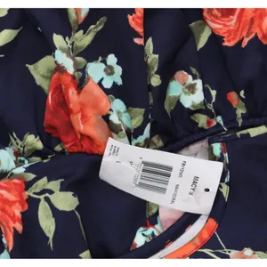 NWT Crystal Doll Juniors Floral Skater Fit & Flare Dress 2682475 Navy Blue S thumbnail 5
