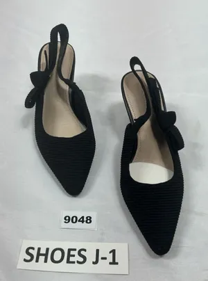 Womans New Coutgo Slingback Pumps Black 5 Kitten Heel Pointed Toe Bow Accent thumbnail 1