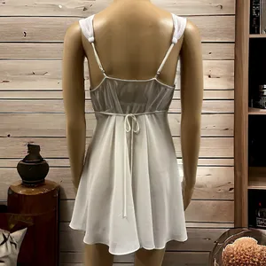 Anthropologie Flora Nikrooz Chemise Lingerie Ivory Embroidered Sequin Neckline M thumbnail 8