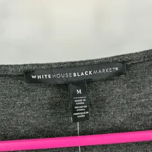 White House Black Market Top SZ Medium Surplice Heather Gray Velvet Waist NWT thumbnail 3